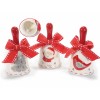Campanilla cerámica con lazo rojo decoración navideña: Papa Noel, Pájaro o Árbol