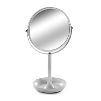 Espejo de mesa redondo con pie y bandeja x5 aumentos 16,5xh29cm