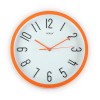 Reloj de pared marco naranja fondo blanco 30cm