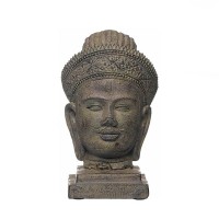 Figura poliresina cabeza Buda con base 10x10x24h cm