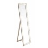 Espejo marco resina color blanco relieve detalle clásico con pie soporte Miro 40x160h cm