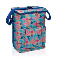 Bolsa isotérmica lunchbag azul claro con triangulos Triangle 15 litros 24x18x34h cm