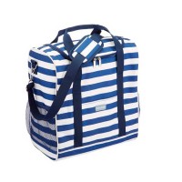 Blue stripe holdall style cool bag