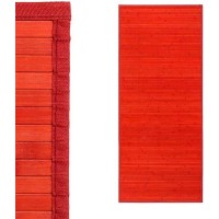 Alfombra para pasillo de tablillas bambú color rojo 75x175cm