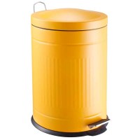 Papelera metal Step amarillo mostaza 20 litros