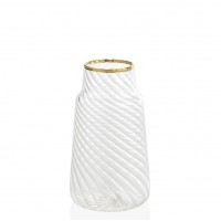 Soliflor mini florero elegante vidrio con borde dorado Ø6x10,5h cm Andrea House