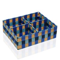 Caja organizadora 4 compartimentos Blue Bay 32x27x10h cm